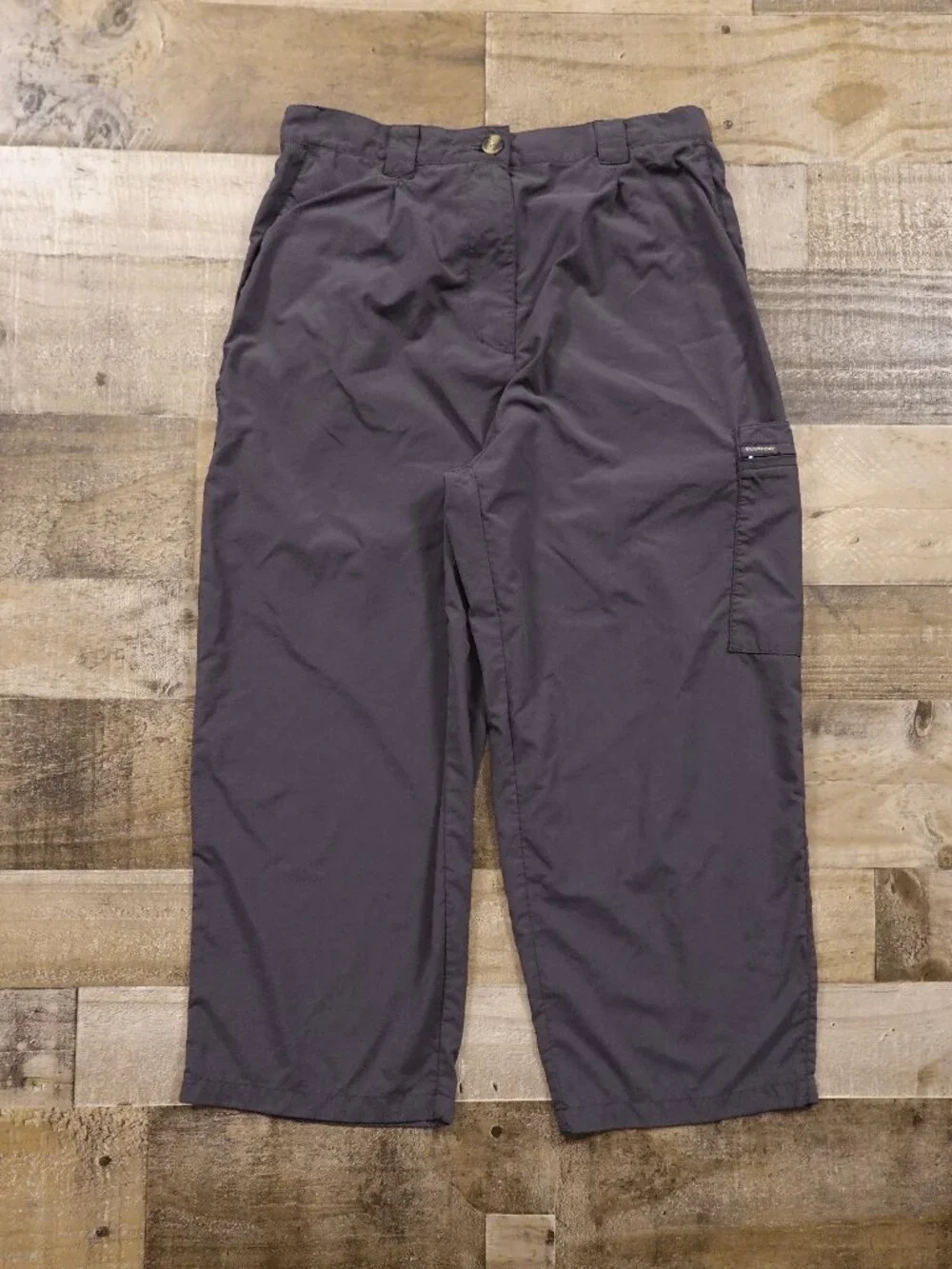 ExOfficio Cropped Cargo Pants‎ Women’s 12 Gray Nylon Travel Hiking Outdoor